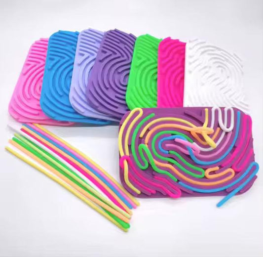 Silicone Lacing Maze Boards - Fine Motor and Tactile Sensory Activity for Kids