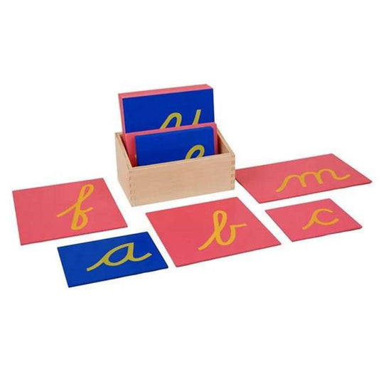 Montessori Cursive Sandpaper Letters - Lowercase Alphabet Tracing | Language Material