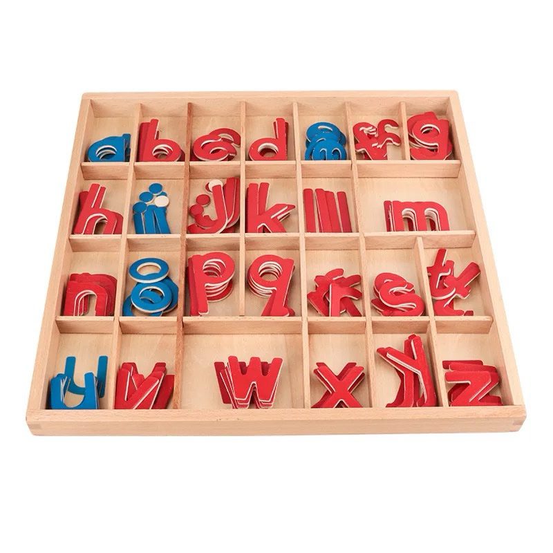 Montessori Movable Alphabets - Lowercase (3 Sets, Red and Blue Letters, Homeschool Version)