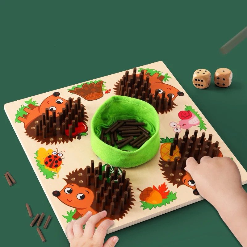 Toddler wooden math game for practicing addition and subtraction through hands-on learning