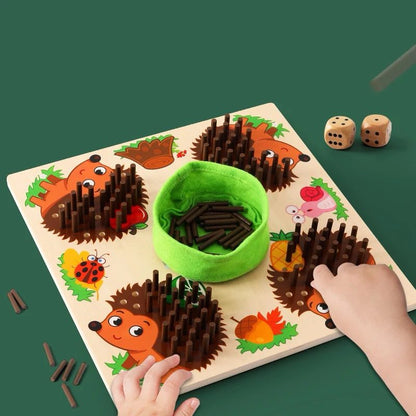 Toddler wooden math game for practicing addition and subtraction through hands-on learning