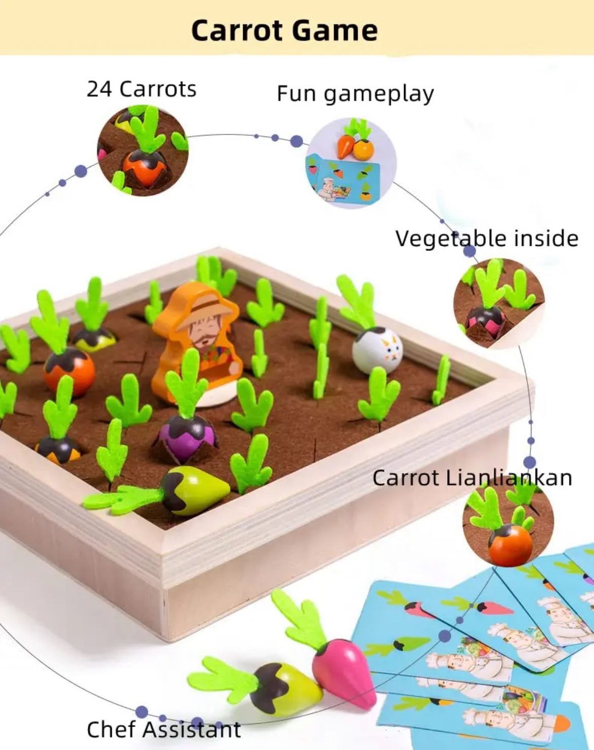 Toddler educational carrot pull game for brain development