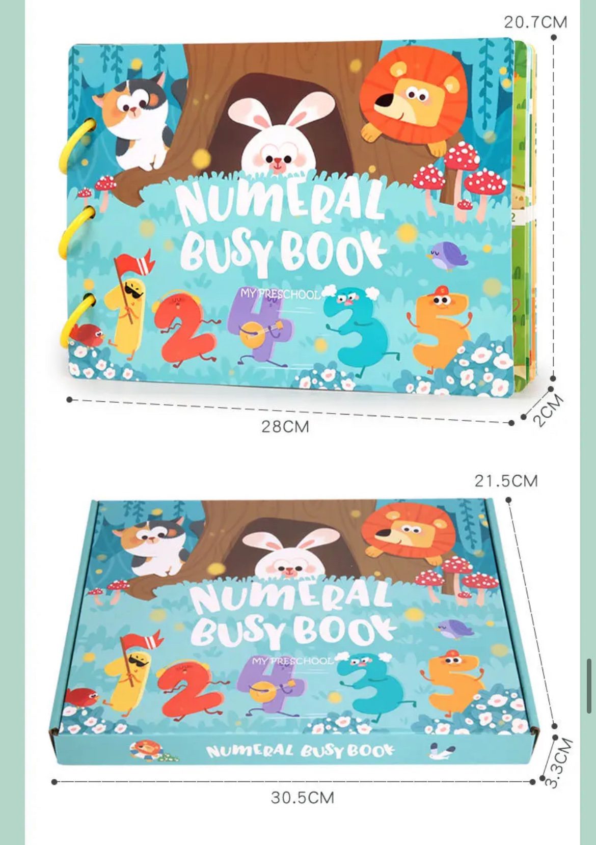 Toddler number learning busy book with interactive counting and matching activities