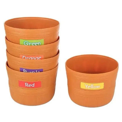 Toddler pretend play farmers market set with baskets and sorting activities for hands-on learning