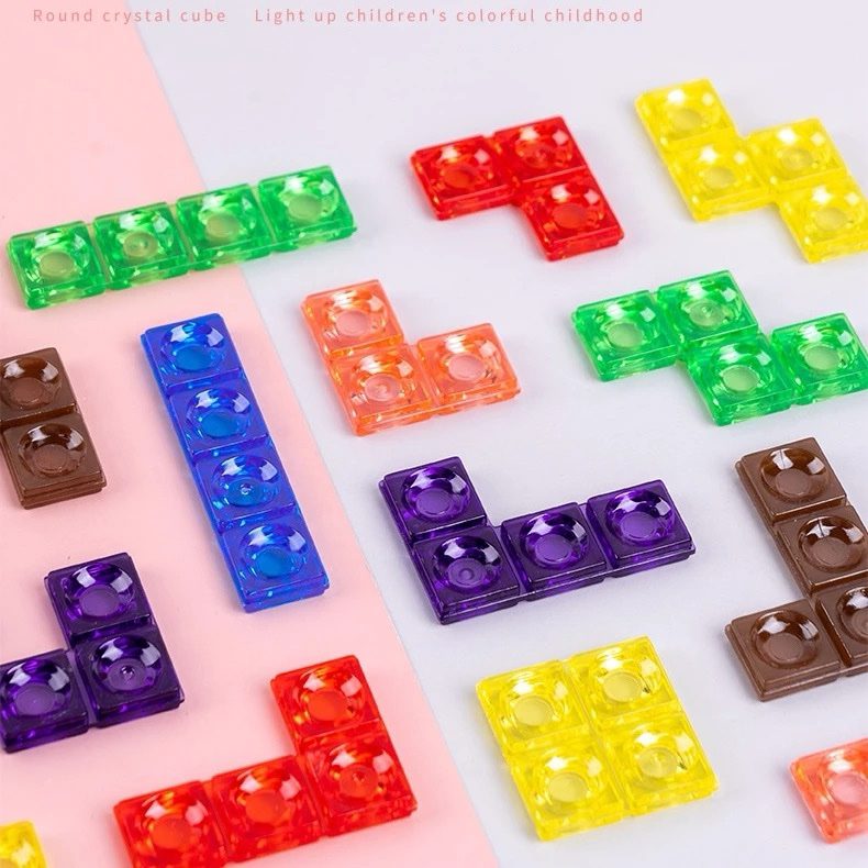 Vertical Tetris Puzzle Game – Transparent 3D Logic Board for STEM Learning and Strategy Play