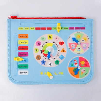 Felt Busy Board for Toddlers – Practical Life Skills Travel Toy with Space, Mermaid and Dino Themes