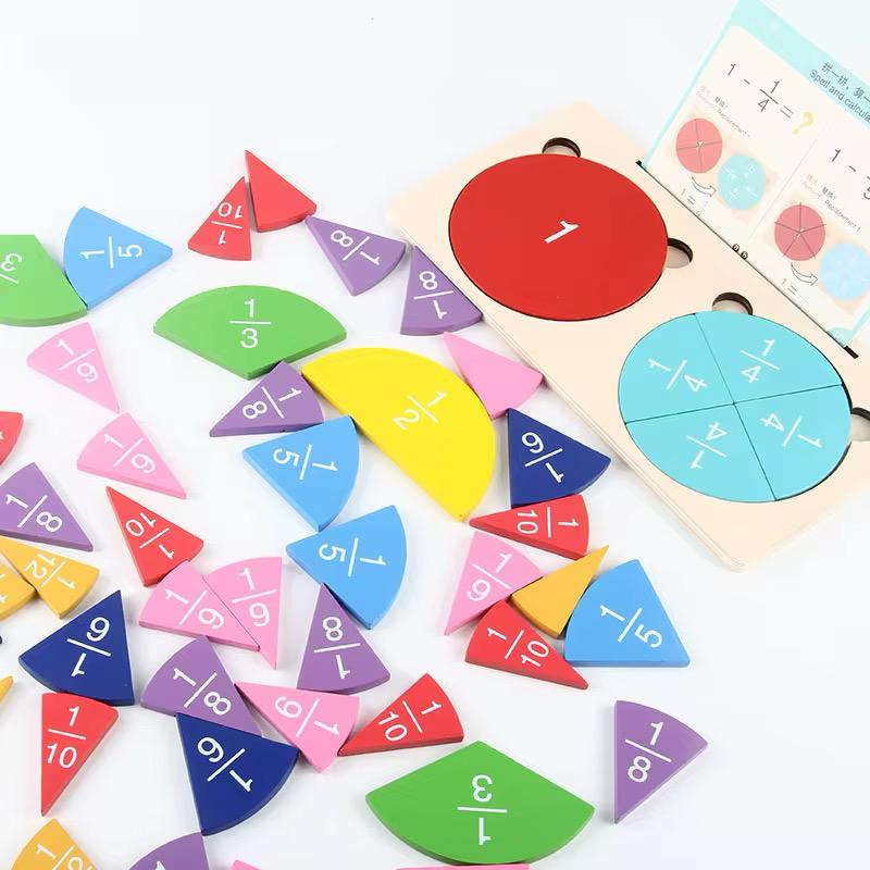 Montessori Fraction Puzzle - Wooden Cognitive Learning Set