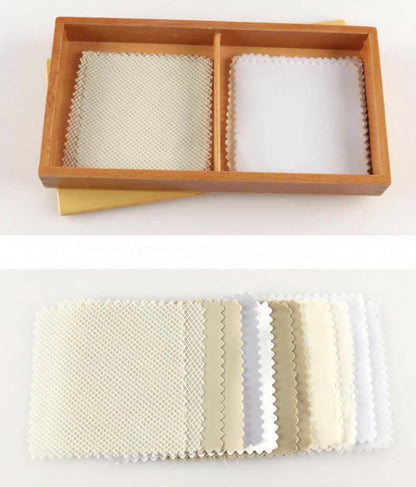Montessori Second Fabric Box - 6 Pairs of Fabric Swatches for Advanced Tactile Discrimination