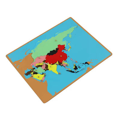 Montessori Asia Puzzle Map - Continent Geography Material for Casa Classrooms