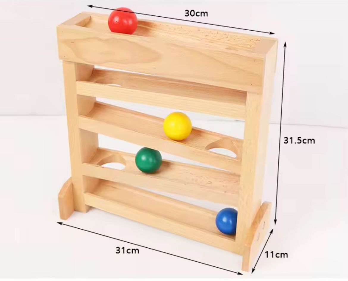 Montessori Wooden Ball Tracker - Visual Tracking and Hand-Eye Coordination Toy