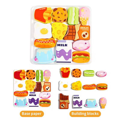 Wooden box puzzle with colorful matching and stacking pieces for toddlers, early learning activity toy