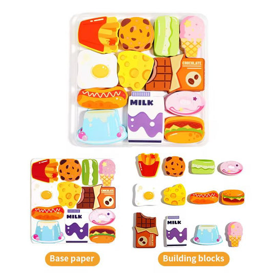 Wooden box puzzle with colorful matching and stacking pieces for toddlers, early learning activity toy