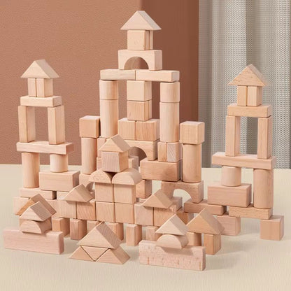 Wooden Building Blocks – 100 Pieces Open-Ended Construction Set