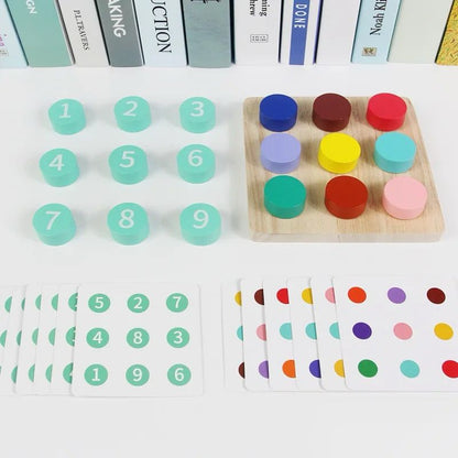 Color and Number Sorting Board – Wooden Matching Game for Early Math Skill