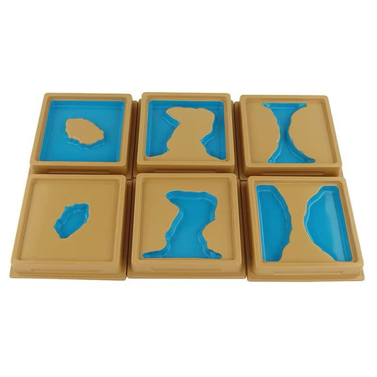 Montessori Land and Water Form Trays - Set 1 and Set 2 Geography Set (10 Pieces Set)