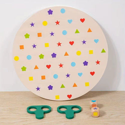 Wooden Color and Shape Matching Board – Fine Motor Learning Activity for Toddlers and Preschoolers