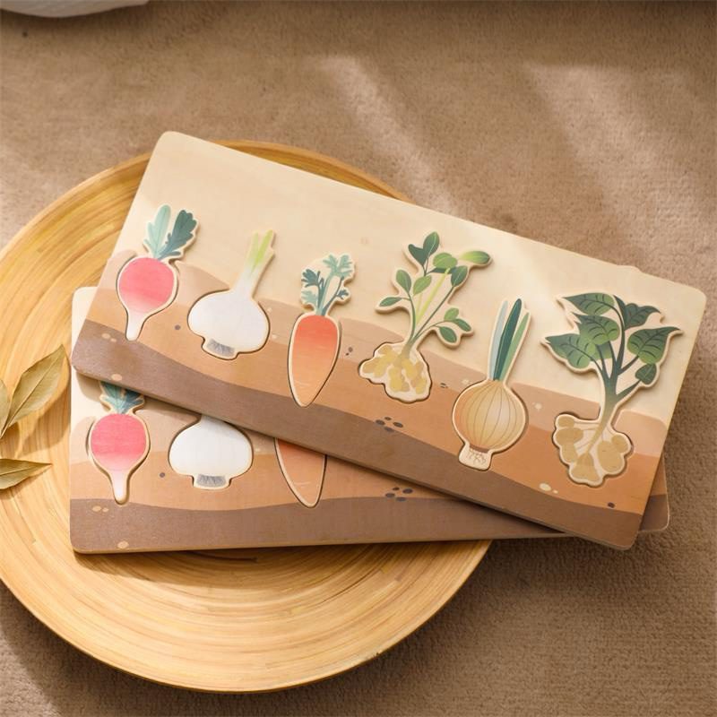Wooden Root Vegetable Puzzle – Educational Food Group Activity for Kids