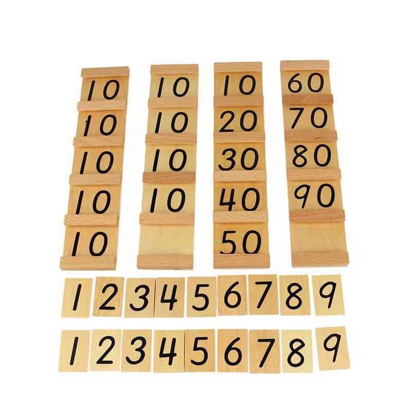Montessori Teen and Ten Boards Set - Wooden Numerals for Numbers 11–99