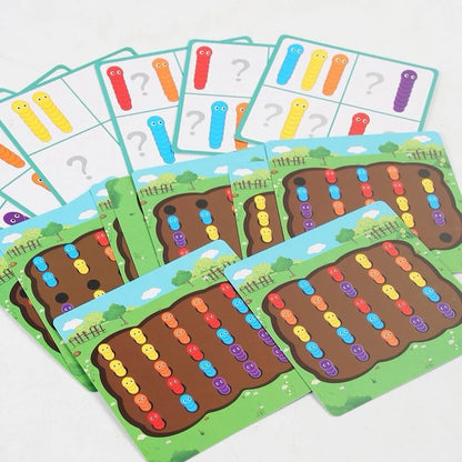 Montessori Worms Color Sorting and Matching Activity – Fine Motor Toy for Toddlers