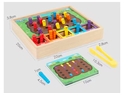 Montessori Worms Color Sorting and Matching Activity – Fine Motor Toy for Toddlers